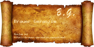 Brauer Geraszim névjegykártya